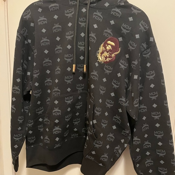 MCM X BAPE MONOGRAM SHARK HOODIE color black size S - Picture 1 of 11